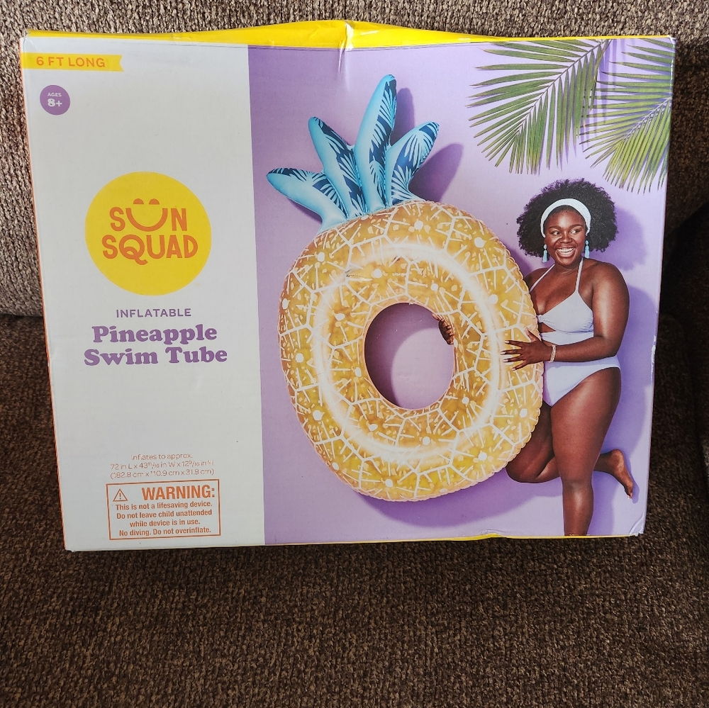 Pineapple Swim Tube Float 6' NEW